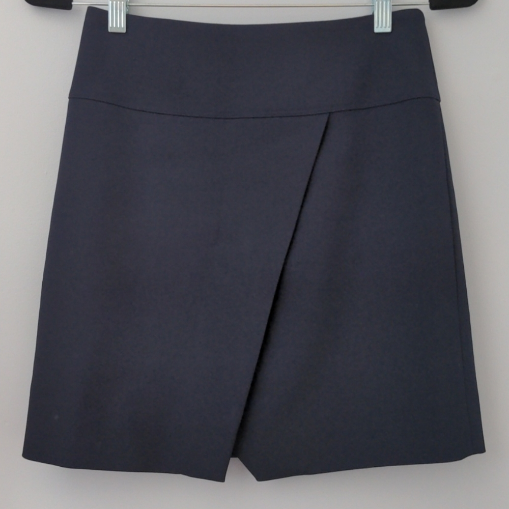 Navy Blue J. Crew Cross-Front Mini Skirt